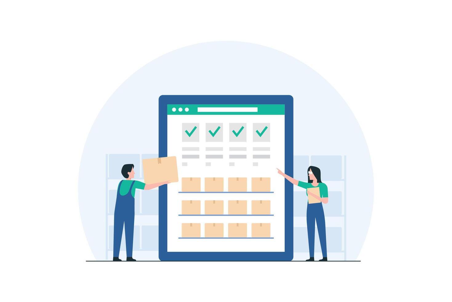 Inventory Control or Logistics Management. vector