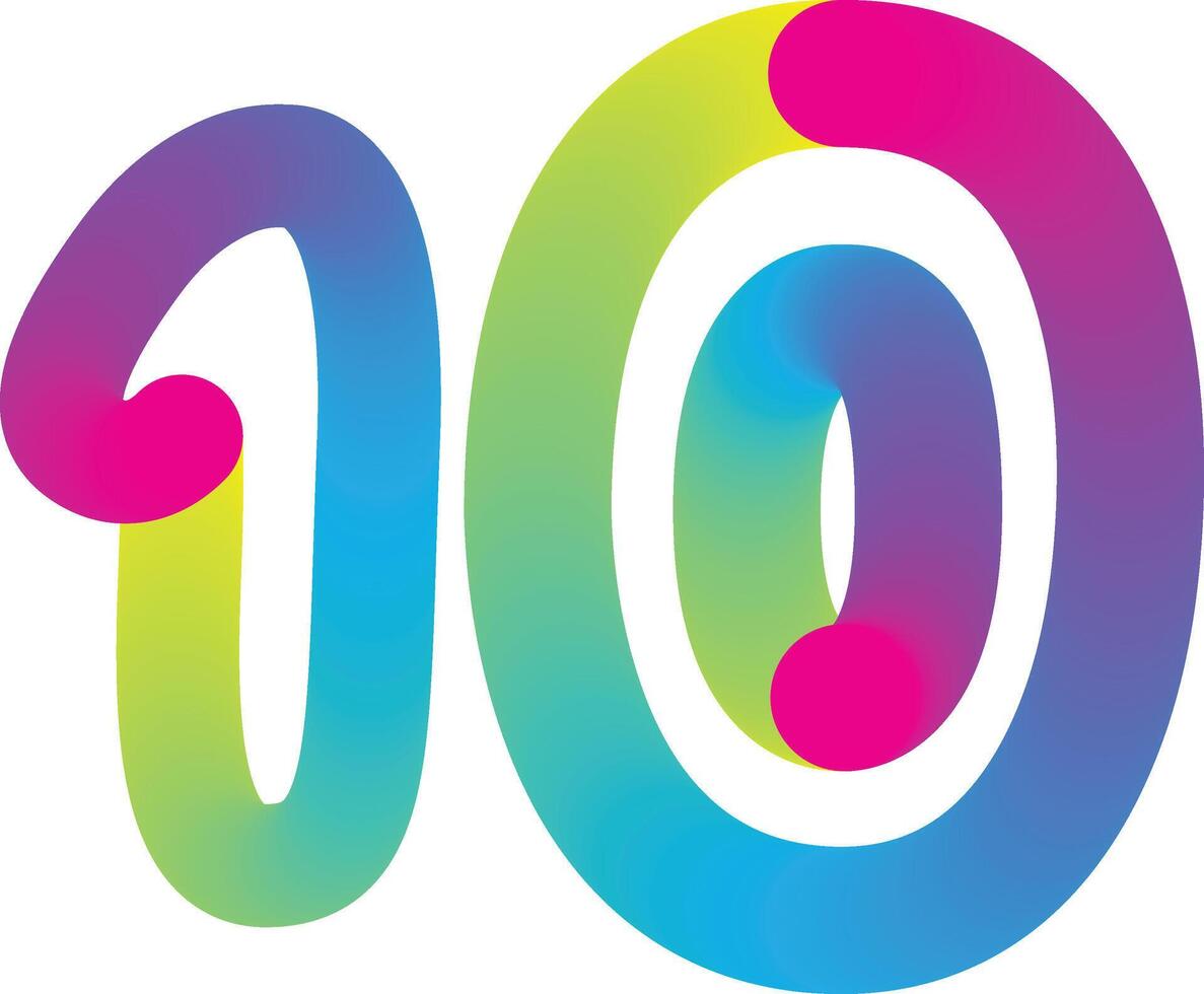 Gradient number, Number from 0 to 9 vector