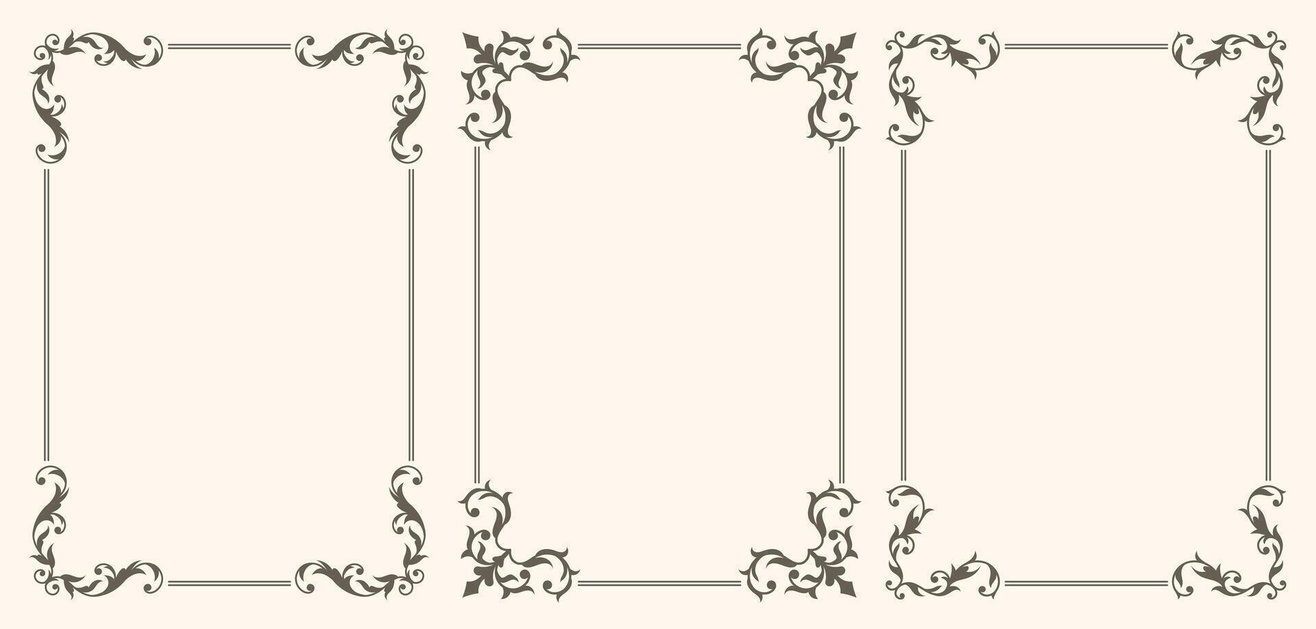 Vintage frames Set vector