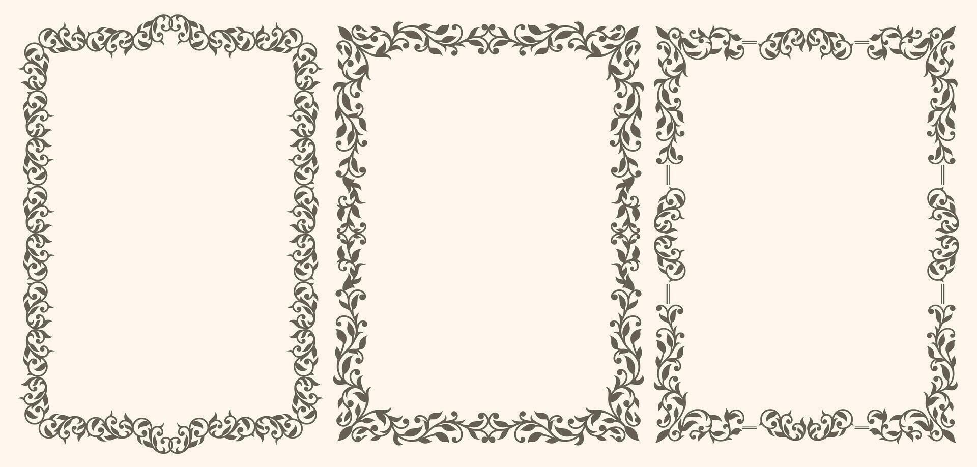 Set of decorative vintage frames and borders vector
