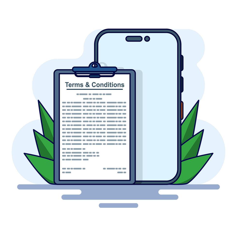 Concept of privacy policy terms, contract. sign legal documents, contracts or electronic agreements. Explore reading the terms and conditions of the contract. member agreements and agreements. vector