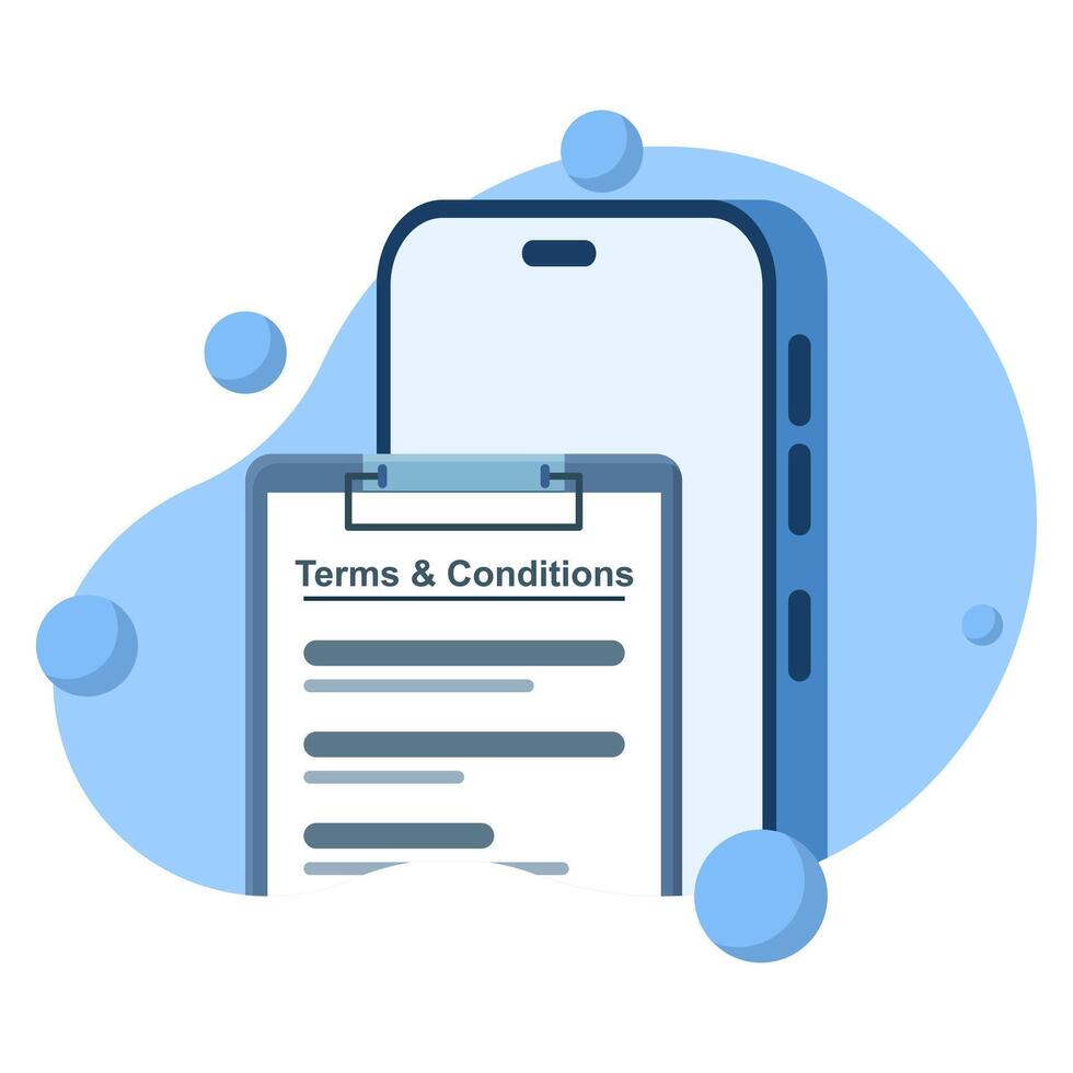 Concept of privacy policy terms, contract. sign legal documents, contracts or electronic agreements. Explore reading the terms and conditions of the contract. member agreements and agreements. vector