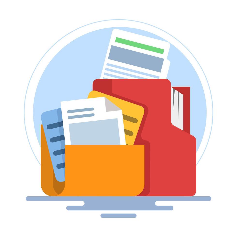 File storage concept, adding files to the main folder. Search and store data info in the database. document or file archive, information storage. File icon concept. document management. flat . vector