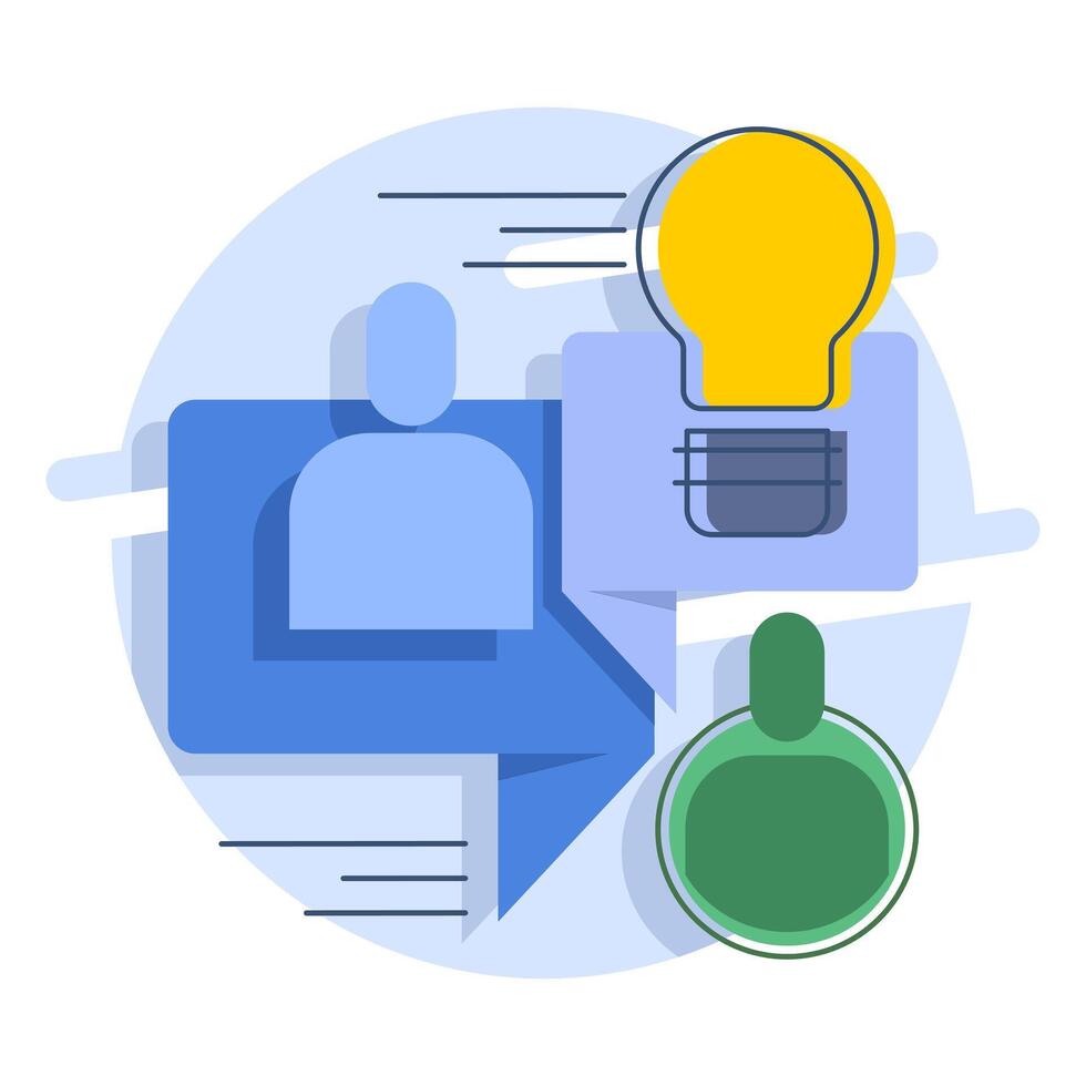 concept of communicating, connecting talk, conversation message, meeting or discussion, Communicating a solution to solve a problem, agreement, flat design icon illustration on background. vector