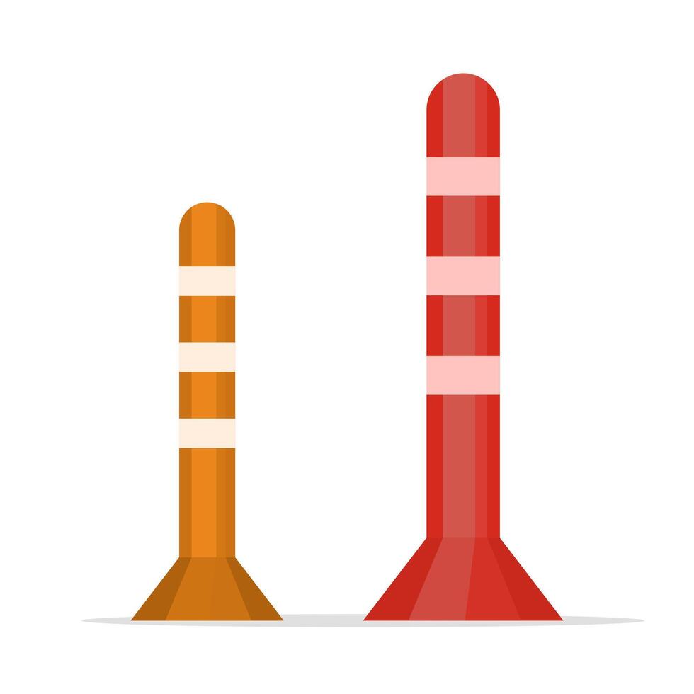 Concept of traffic barriers or barricades for driving safety, warning in construction logo design template and other icon symbols, flat illustration isolated on background. vector