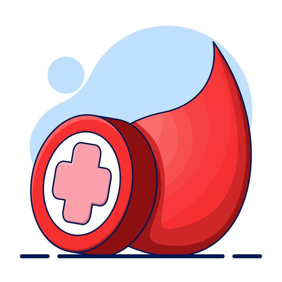 Concept of donating blood to save life in emergency accident. Charity and generosity, kindness. Activists and volunteers. Blood sac. voluntary charitable donations and ready to donate blood. . vector