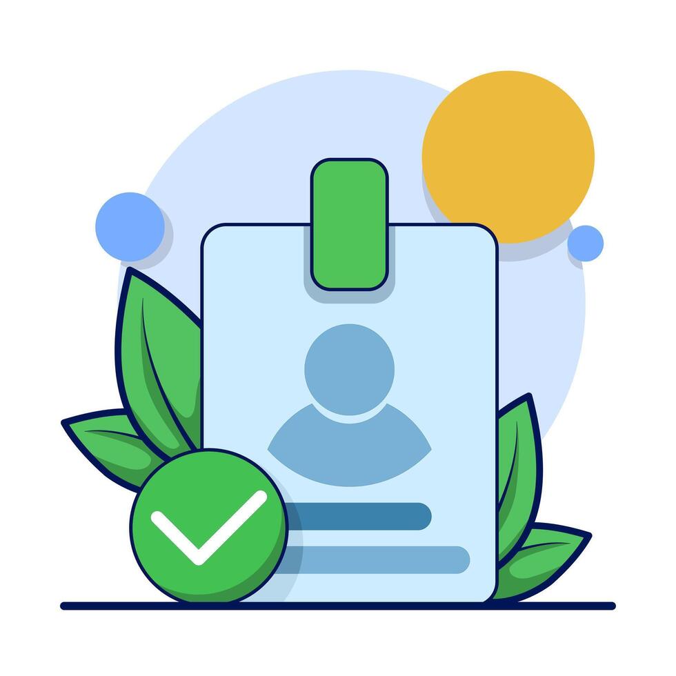successful login concept. account has been registered, id card profile has been verified, account has been secured with password, modern graphic elements for landing page, ui, infographics, icons. vector