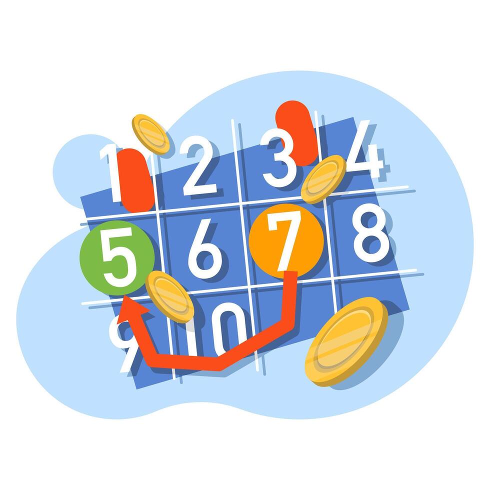 Concept of cashback and returns in online shopping. Digital payments with cash back. Gold coins fall. Refunds and Digital Payments. Return on Investment. Flat Illustration on background. vector