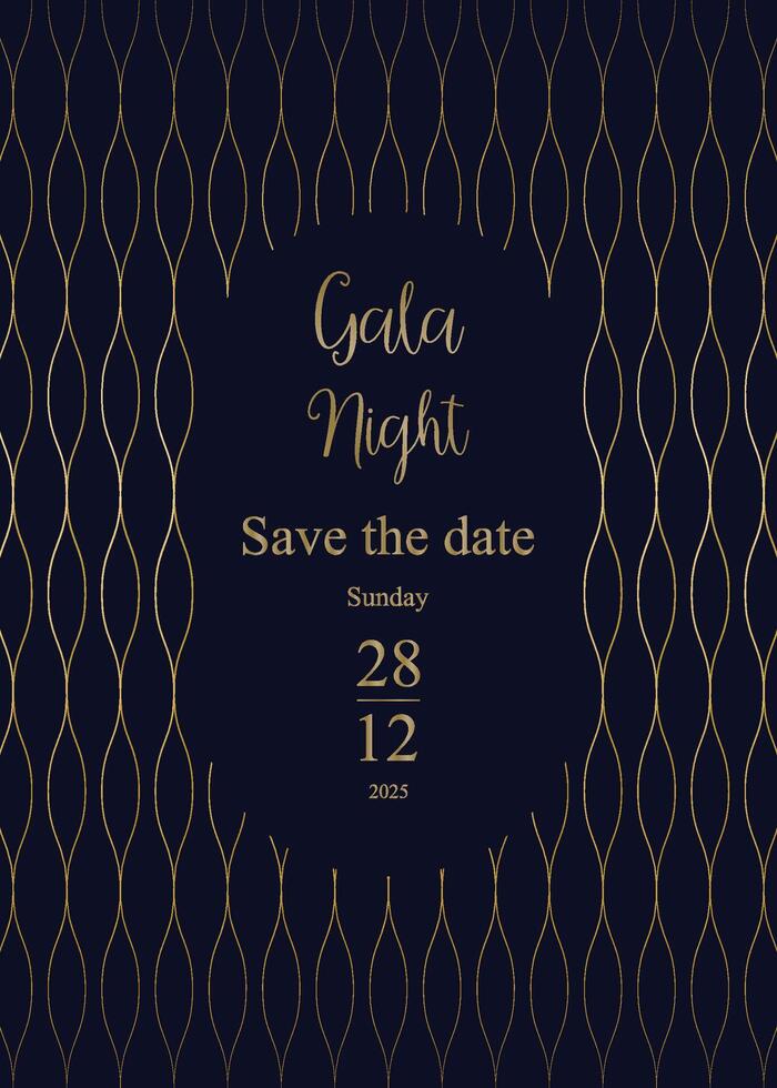 Vintage luxury invitation card with golden frame design gala day vector