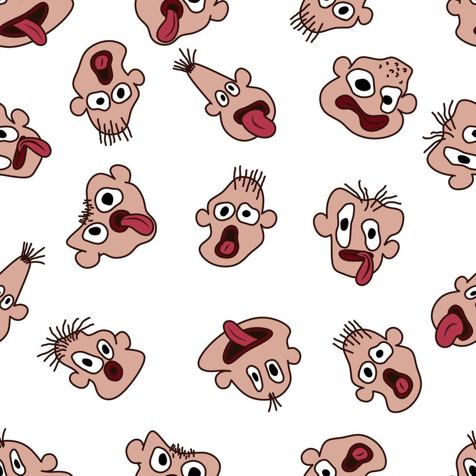 Seamless pattern with face with lol mood. Endless texture can be used for pattern fills, web page background, fabric texture. vector