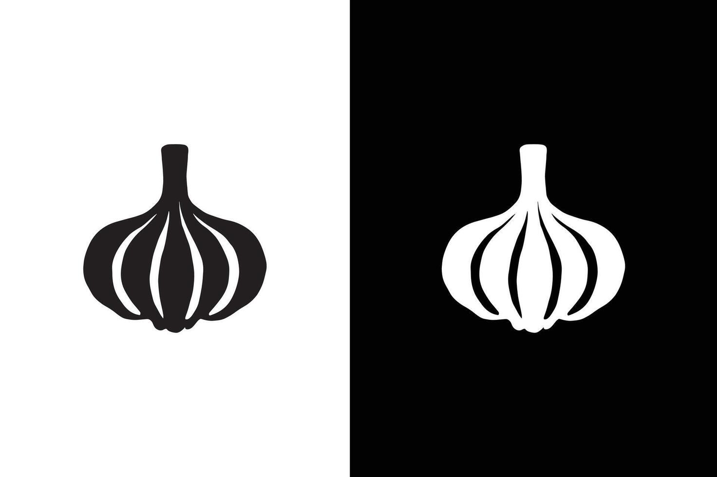 Garlic, Vegetable Flat Icon silhouette Illustration. Vegetable Icon. Suitable For Web Design. vector
