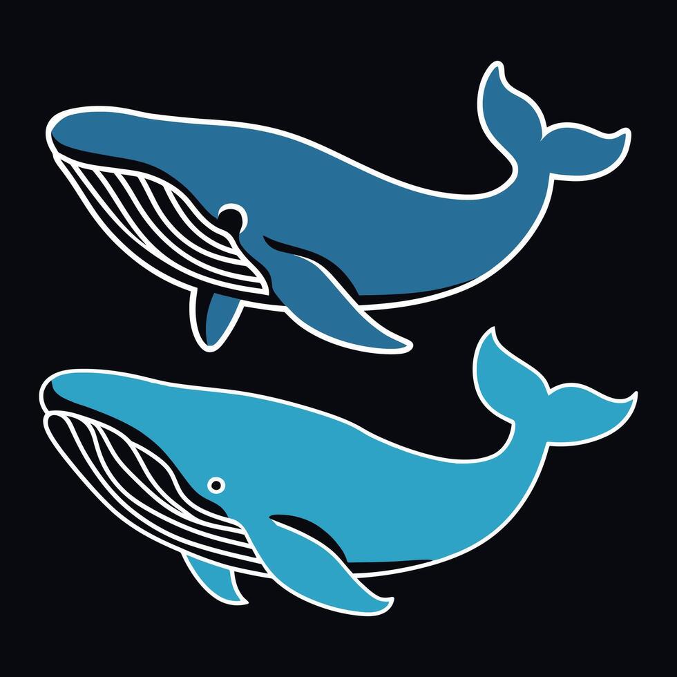 whale silhouette illustration vector