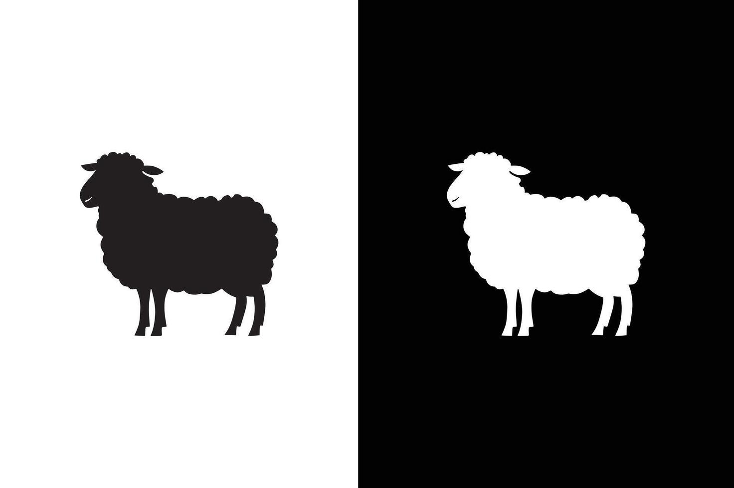 Sheep icon illustration. Sheep silhouette isolated on white black background. vector