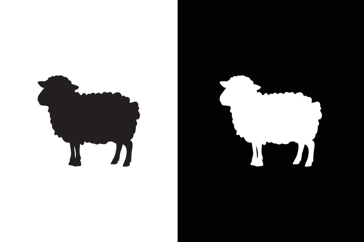 Sheep icon Sheep silhouette isolated on white black background. vector