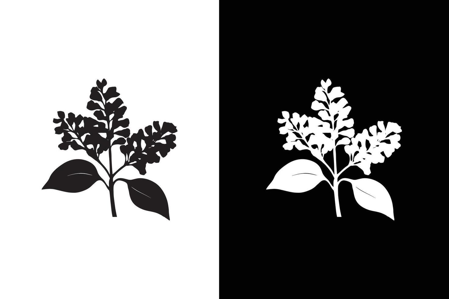 Decorative leaf silhouette. Different branches. Stock illustration vector