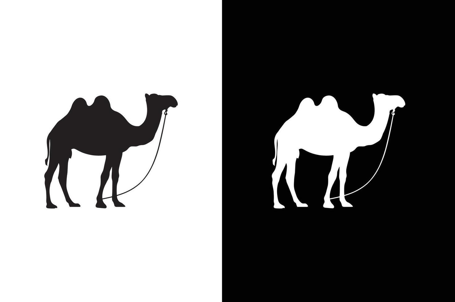 Camel icon Silhouette. Camel icon, silhouette, logo on white black background vector