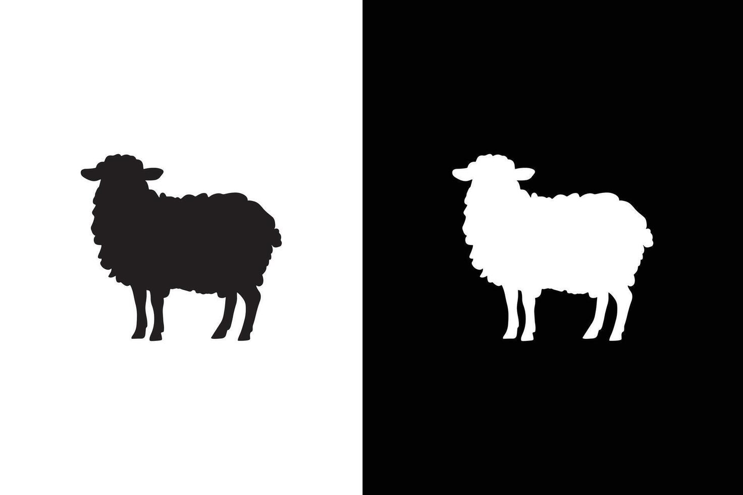 Sheep icon. Sheep silhouette isolated on white black background. vector
