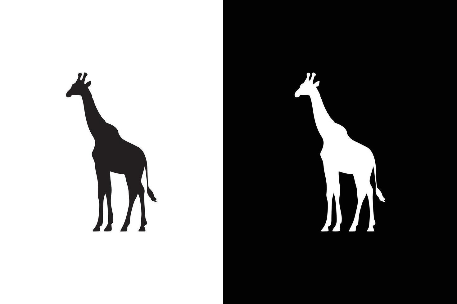 Giraffe icon silhouette. Giraffe silhouettes isolated on a white black background. vector