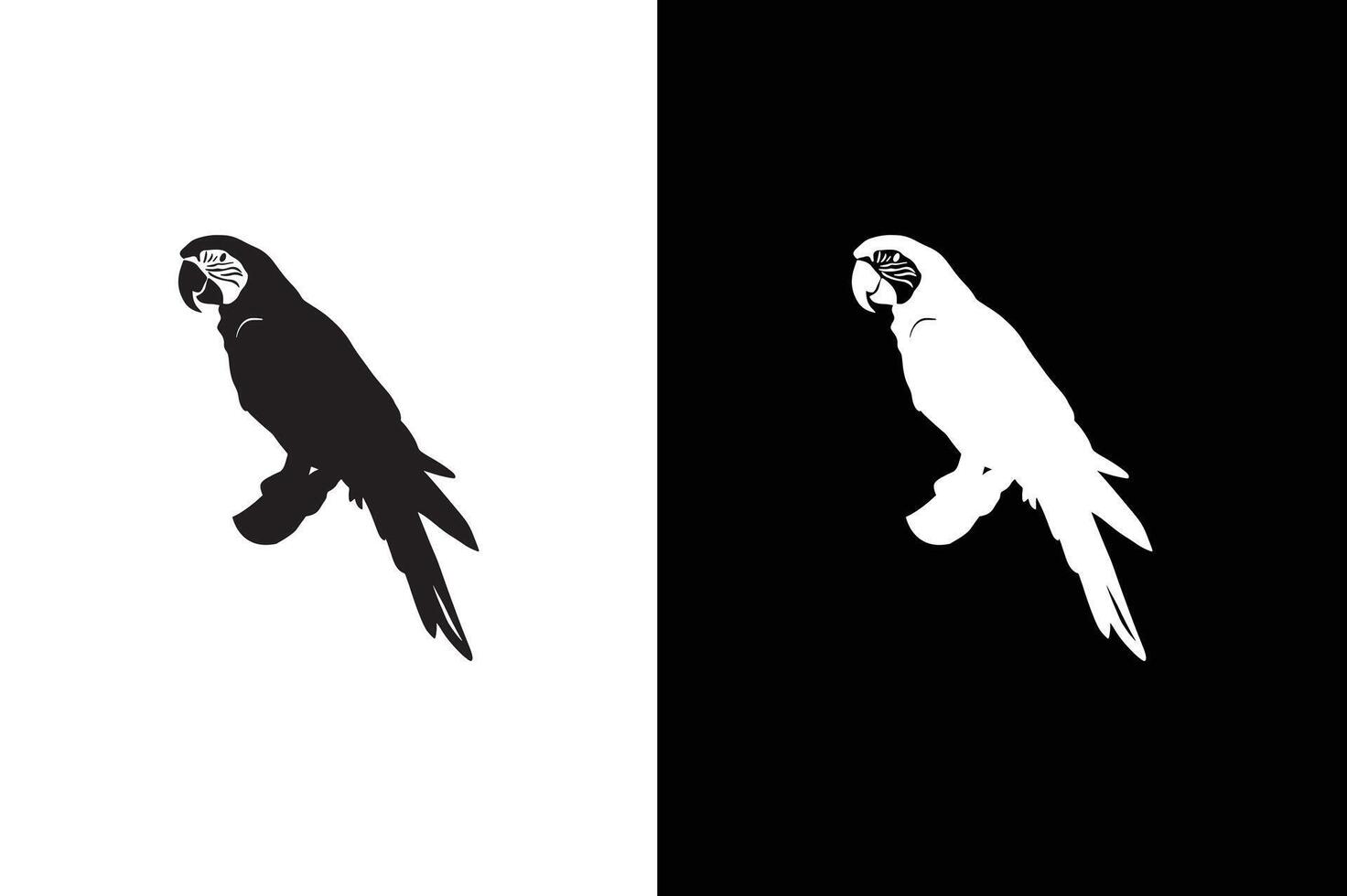 Parrot icon silhouette on white black background. Parrot icon illustration vector