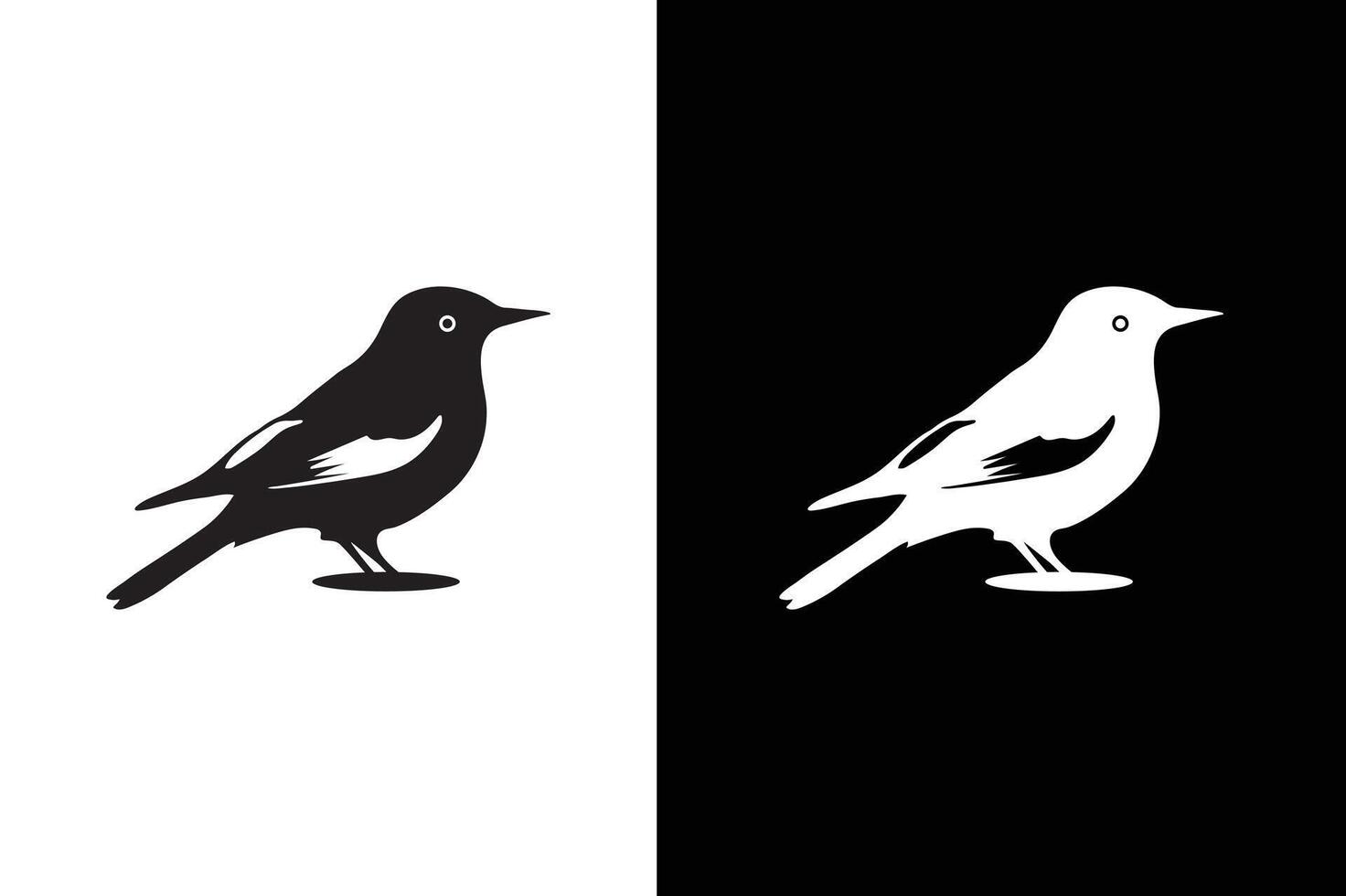 Bird on a branch. Bird icon silhouette. elements for design. Bird icon, silhouette, logo on white black background vector