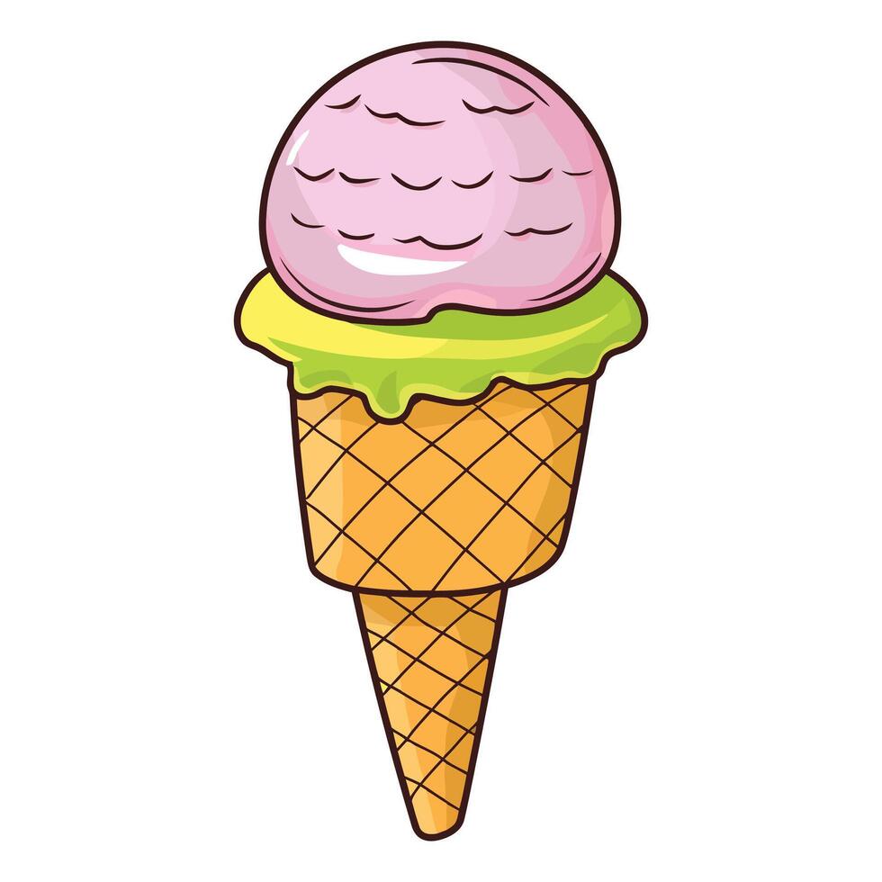 Ice cream cone design dessert icon vector