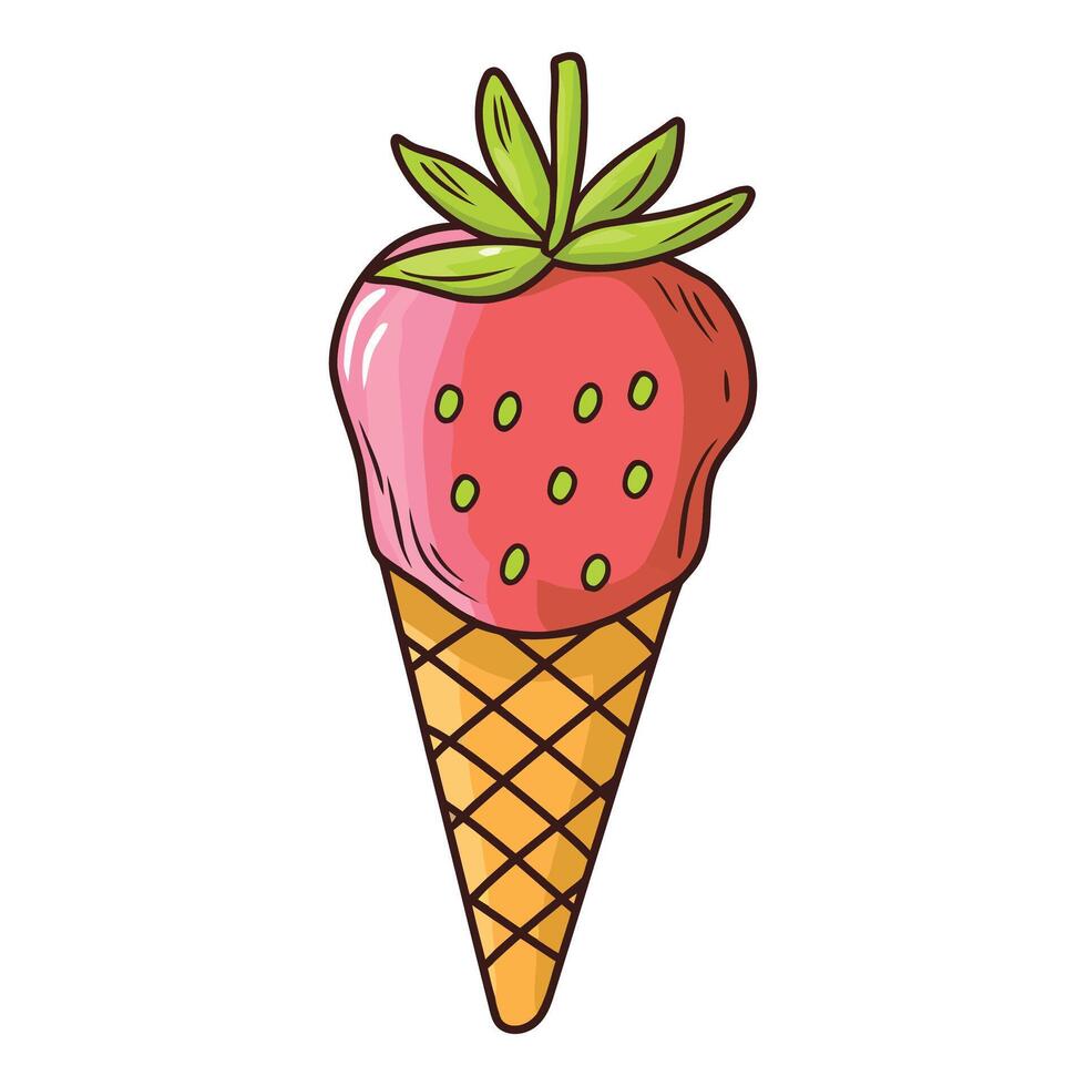 Ice cream cone design dessert icon vector