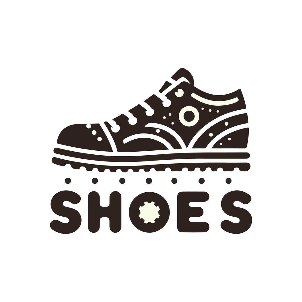 Simple black and white shoe shop logo template vector
