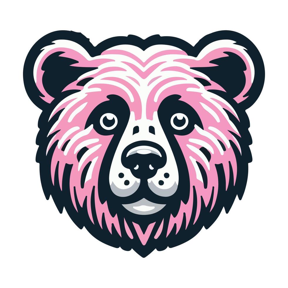 Illustration of a Bear's Face in Soft Pink. Suitable for use as a company mascot vector