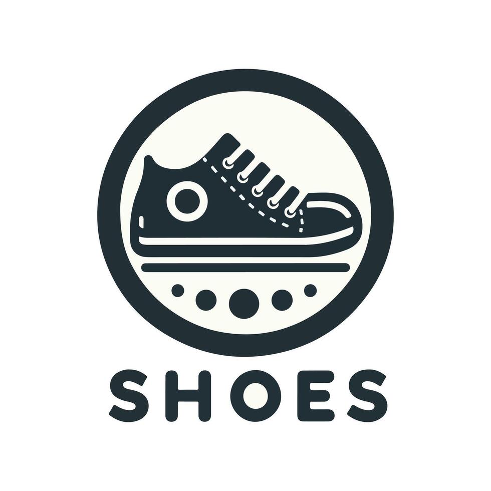 Simple black and white shoe shop logo template vector