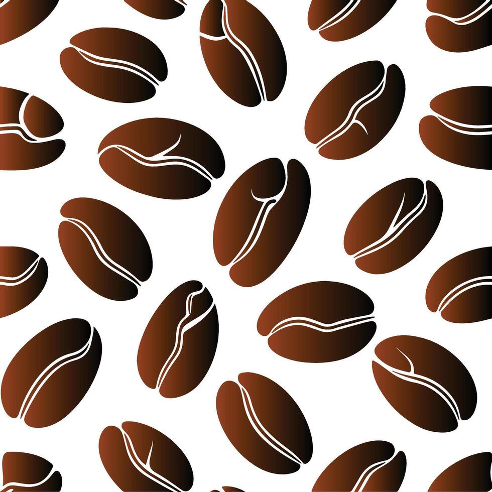 Coffee bean seamless pattern vector