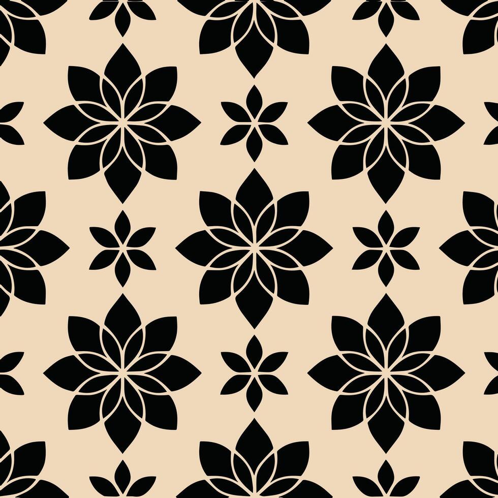 Minimalistic abstract black floral pattern. Black floral seamless pattern perfect for textile design, screensavers, covers, cards, invitations, posters, and more. vector