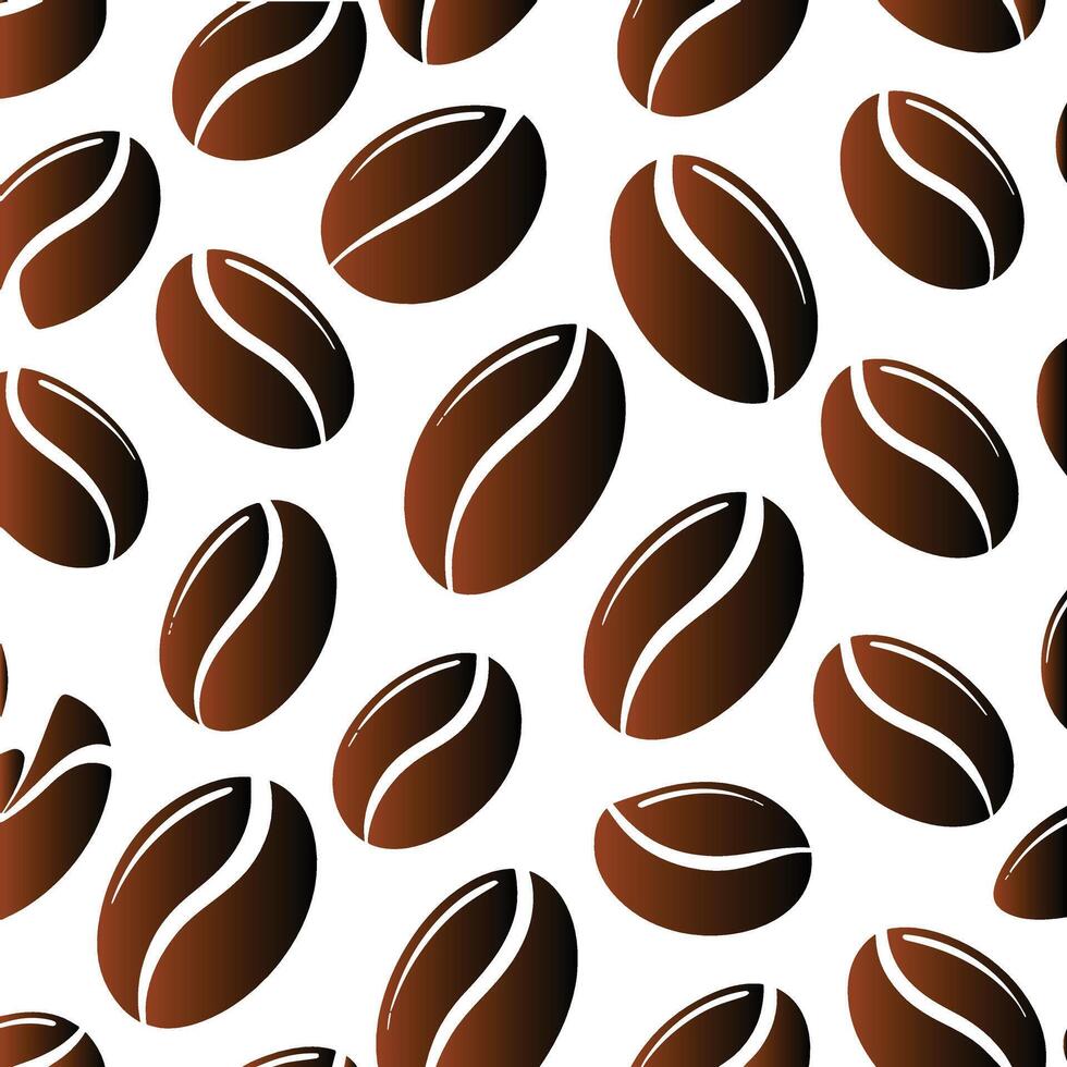 Coffee bean seamless pattern vector