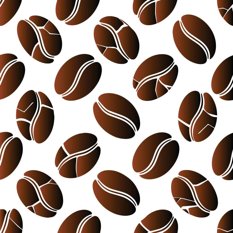 Coffee bean seamless pattern vector