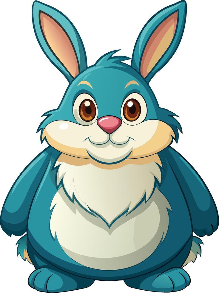 Adorable fluffy bunny with big eyes and pink nose. AI-generated. vector