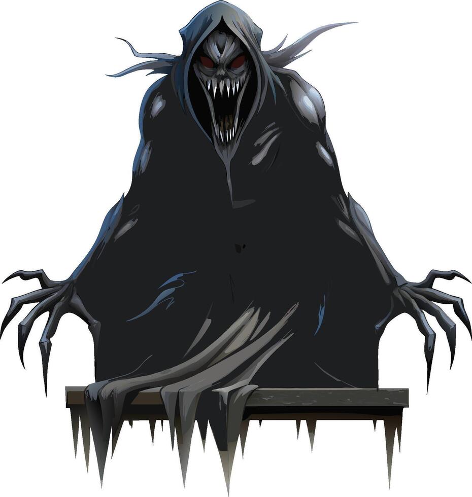 Spooky Ghost Haunts the Night. AI-generated. vector