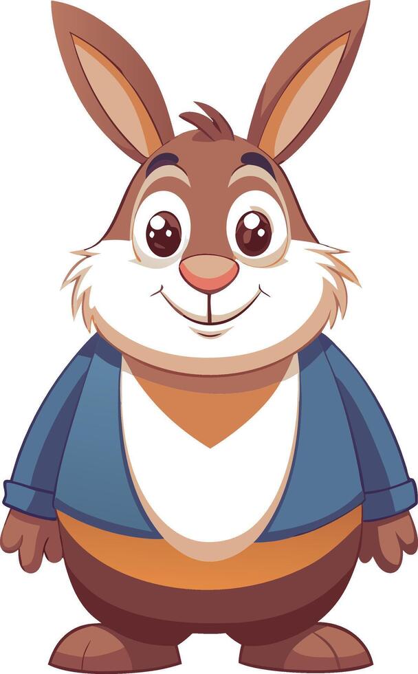 Adorable fluffy bunny with big eyes and pink nose. AI-generated. vector