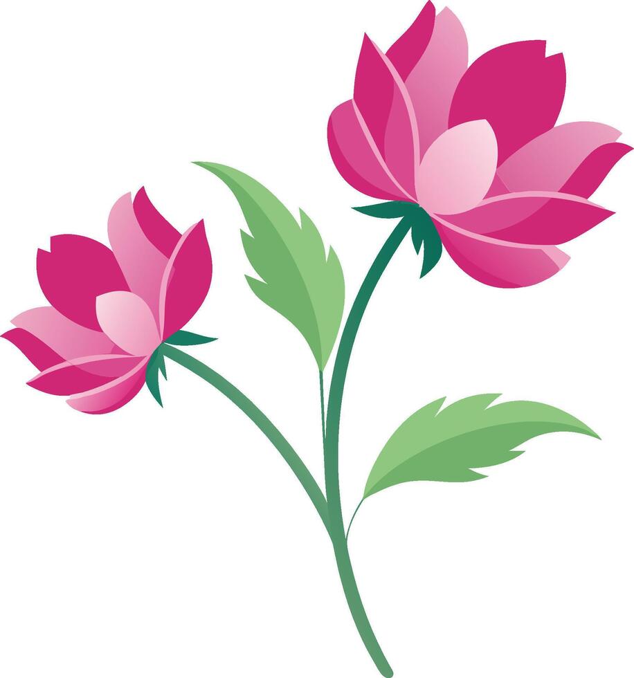 Adorable Anemone blooms with delicate petals and charming design. AI-generated. vector