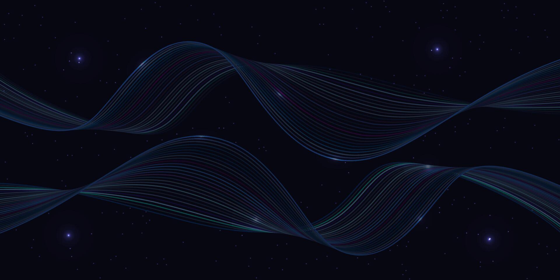 wavy abstract lines pattern background, modern technology innovation concept background banner vector