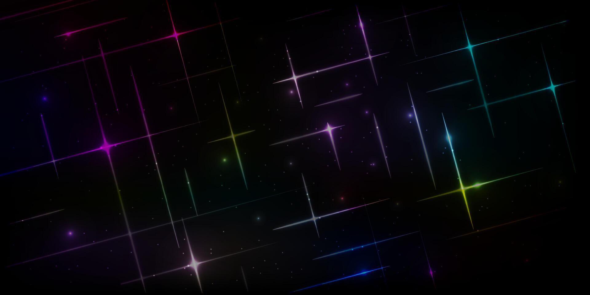 design background with abstract line pattern, outer universe design, with sparkling light vector