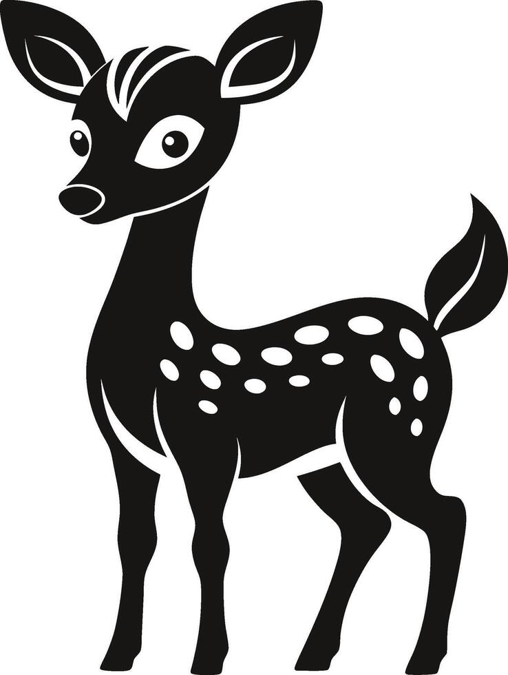 Deer stencil depicts elegant wildlife in black outline. AI-generated. vector