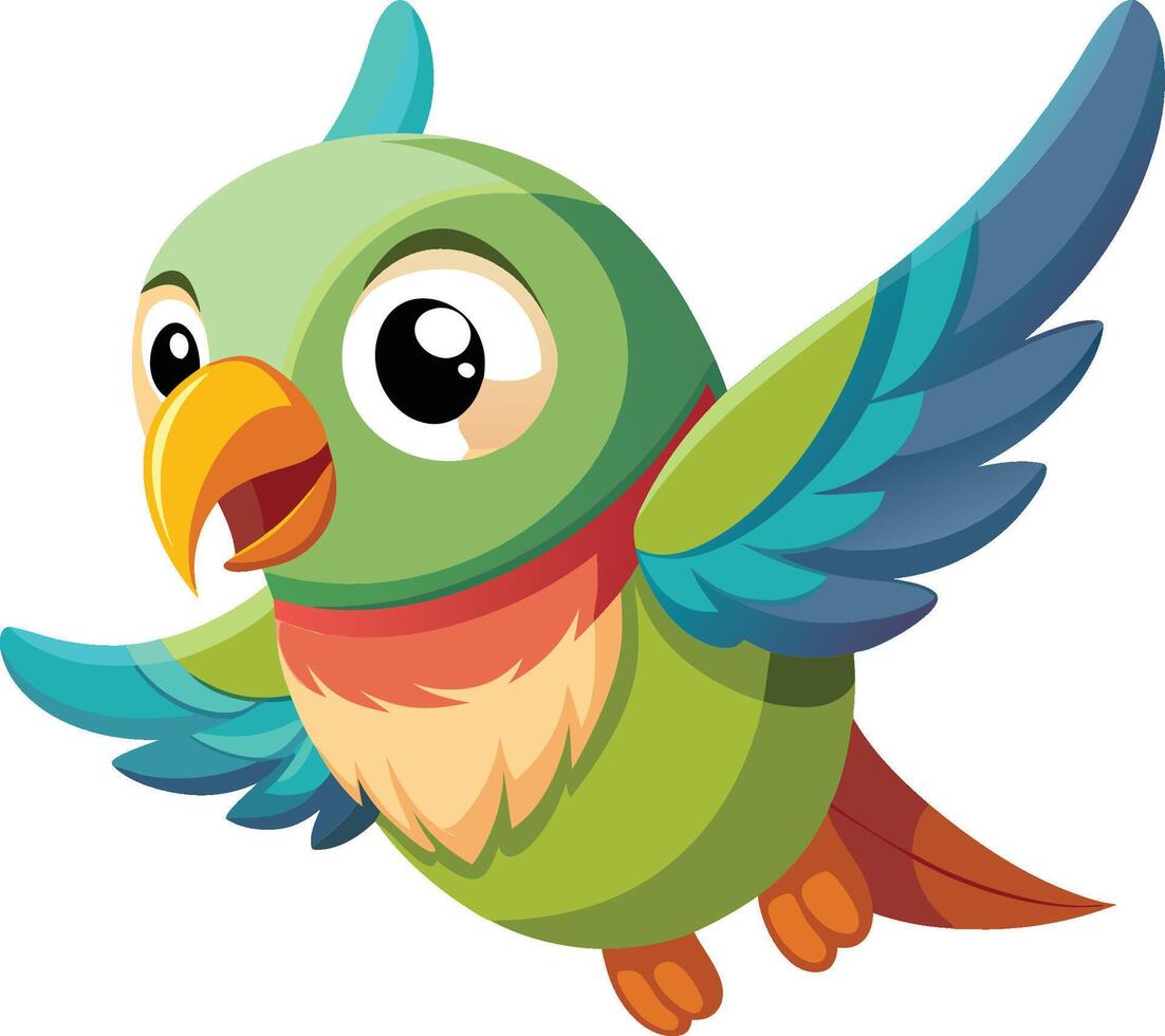 Adorable Cartoon Lovebird . AI-generated. vector