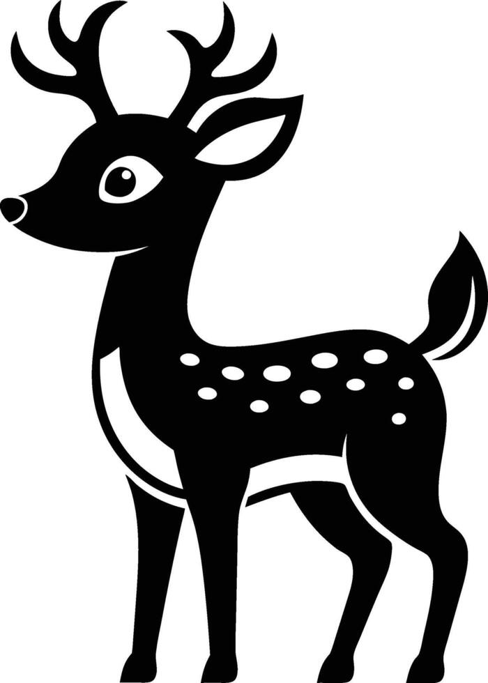 Deer stencil depicts elegant wildlife in black outline. AI-generated. vector