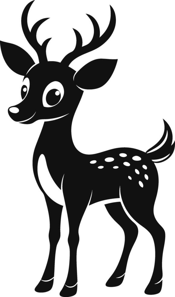 Deer stencil depicts elegant wildlife in black outline. AI-generated. vector