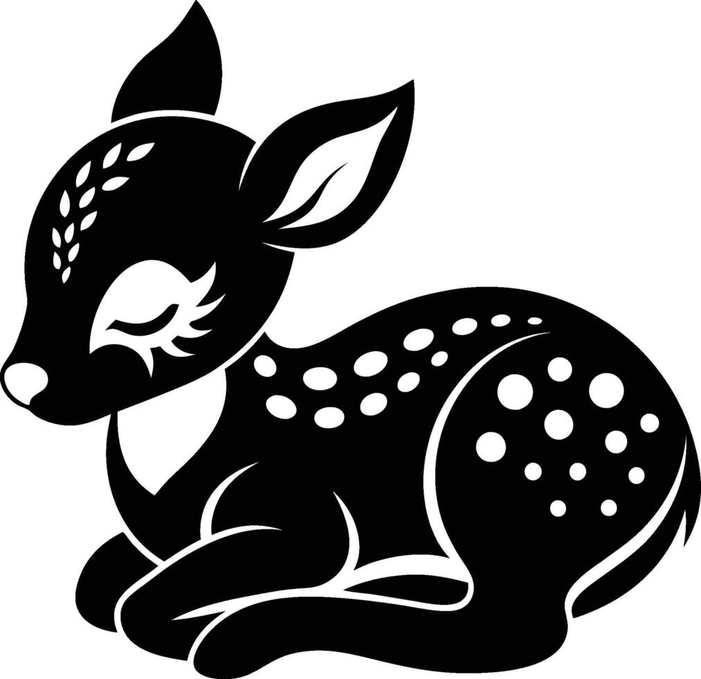 Deer stencil depicts elegant wildlife in black outline. AI-generated. vector