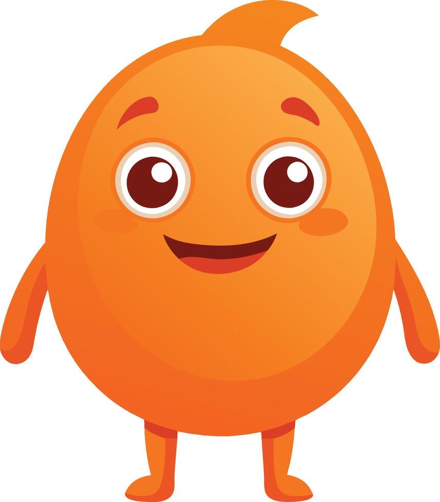 Adorable cartoon orange beams with a cheerful smile. AI-generated. vector