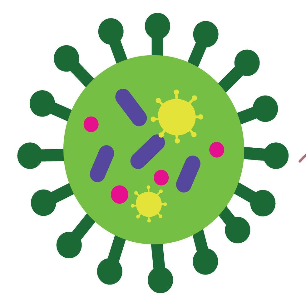 Illustrations of Simple Shapes of Various Virus Icons and Pictograms vector