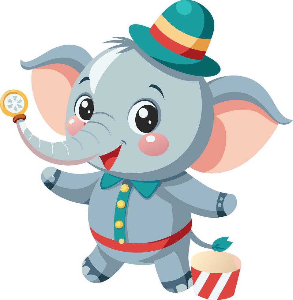 Cute and Cuddly Cartoon Baby Elephant, Playful Pachyderm Clipart. AI-generated. vector
