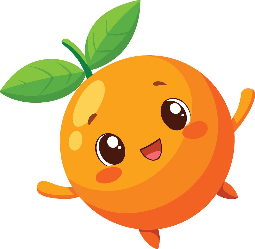 Adorable cartoon orange beams with a cheerful smile. AI-generated. vector