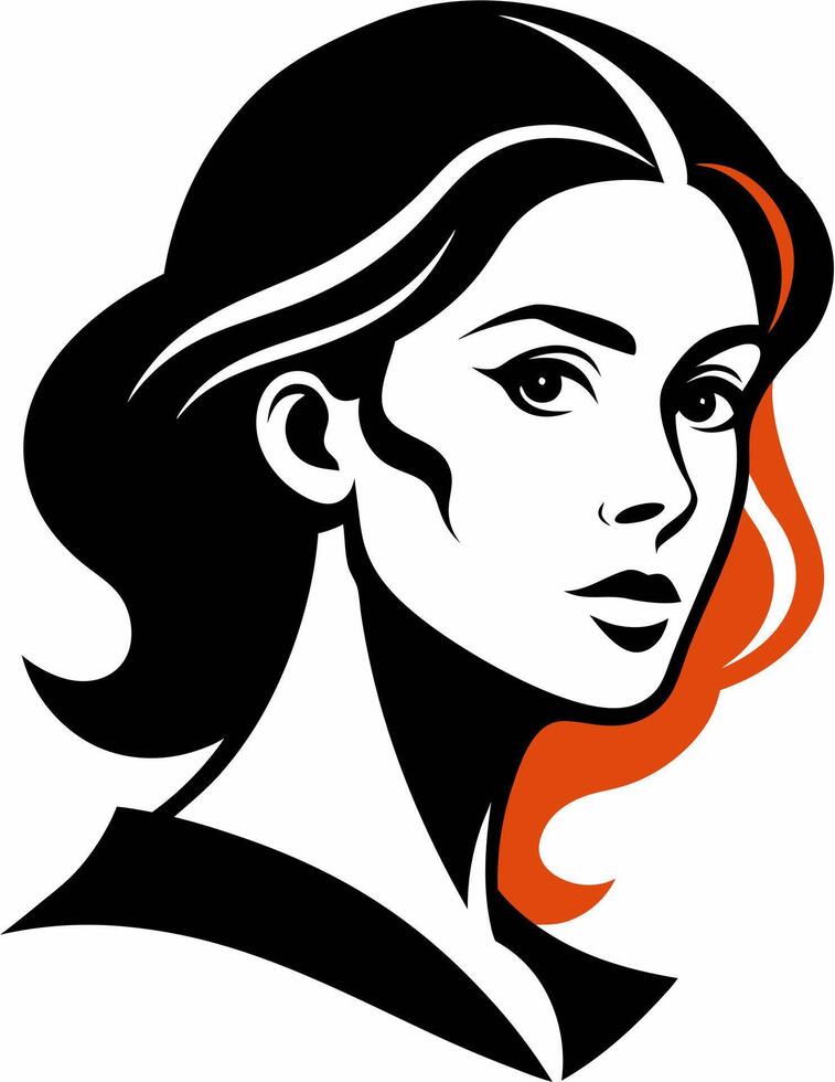 A captivating stencil of a beautiful girl. AI-generated. vector