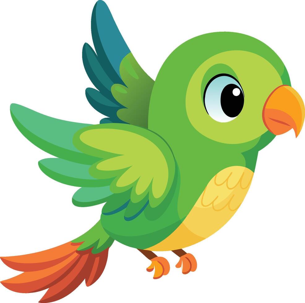 Adorable Cartoon Lovebird . AI-generated. vector